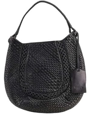 IBELIV Lamia Gewebte Ledertasche - Schwarz