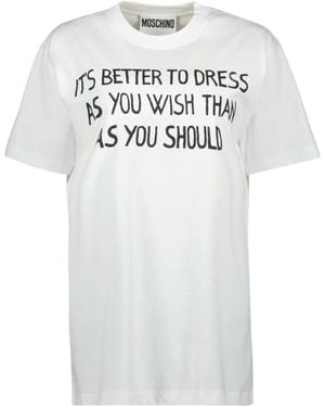 Moschino Archive Slogan T-Shirt - Wit