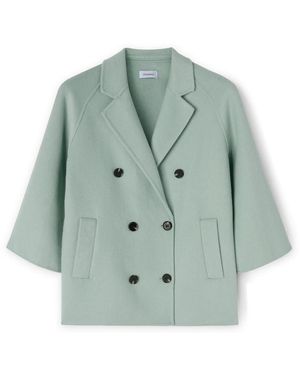 mötivi Zweireihiger Mantel Aus Wollgemisch - Grün