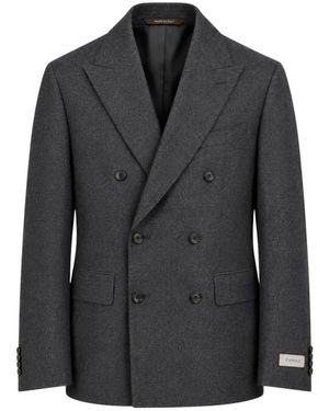 Canali Kostuums ,Grijs ,Double Breasted Suit - Zwart