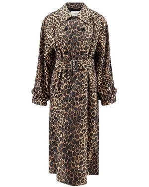 Saint Laurent Jassen ,Veelkleurig ,Nylon Trenchcoat - Bruin