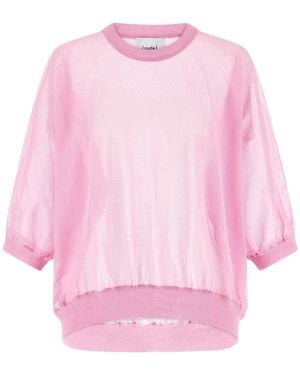 Nude Round-Neck Knitwear - Pink