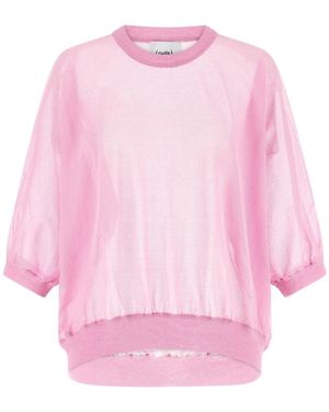 Nude Round-Neck Knitwear - Pink