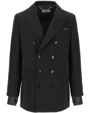 Martine Rose Gestreept Double-Breasted Blazer - Zwart