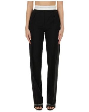 Alexander Wang Broeken ,Zwart ,Wol Tailored Broek Met Logoband
