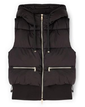 mötivi Jassen ,Zwart ,Polyester Gewatteerd Gilet Met Capuchon