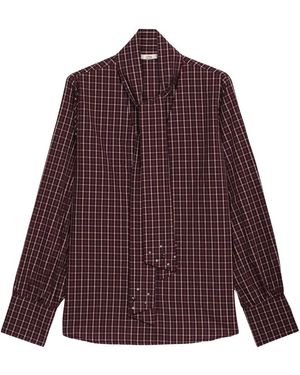 Oltre Baumwollbluse Mit Schleife Und Manschetten - Lila