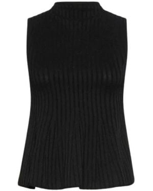 Marella Rundhalsausschnitt Stricktop - Schwarz