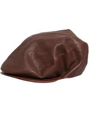 Dolce & Gabbana Accessoires ,Bruin ,Leer Cloth Cap