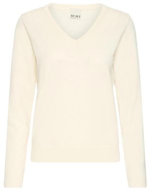 Ichi V-Neck Knitwear - Blanco