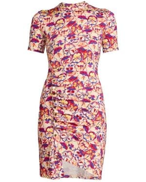 Rabanne Gerüschtes Kurzes Kleid Mit Snap-Schlitz - Pink