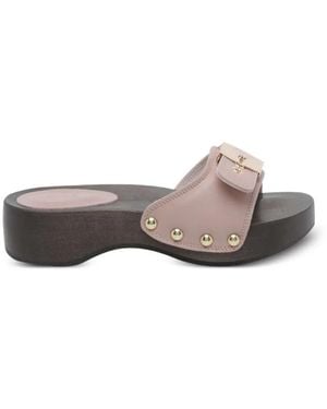 Scholl Schoenen ,Roze ,Pescura Heeled Mule - Grijs