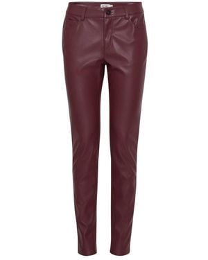 Ichi Leather Trousers - Rojo