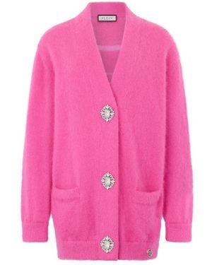 Philipp Plein Cardigan Hexagon Fluo - Pink