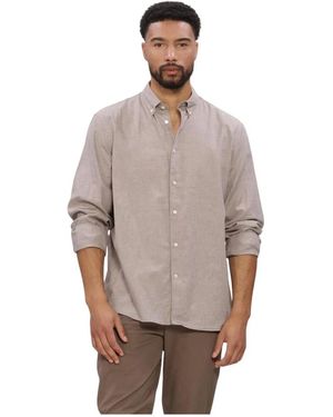 SELECTED Overhemden Slmregcole Jay Melange Ls Shirt Noos - Bruin