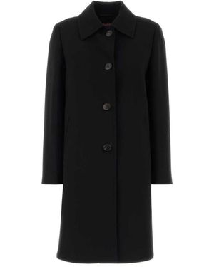 Max Mara Jassen ,Zwart ,Polyester Racconto Overcoat