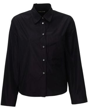 Robert Friedman Overhemden ,Zwart ,Elin Cropped Boxy Shirt - Blauw
