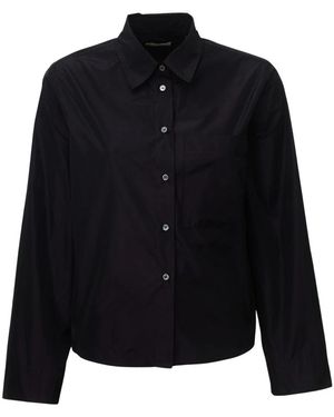 Robert Friedman Overhemden ,Zwart ,Elin Cropped Boxy Shirt - Blauw