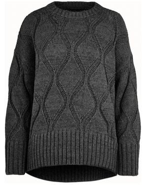 Bomboogie Oversized Ronde Hals Trui - Zwart