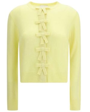 Allude Truien & Vesten ,Geel ,Kasjmier Bicolor Kasjmier Trui