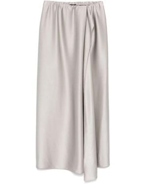 Giorgio Armani Grijze Rok Met Elastische Taille En Gerimpelde Details - Grijs