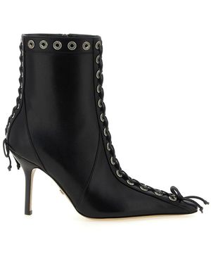 Mach & Mach Crystalized Corset Ankle Boots - Schwarz