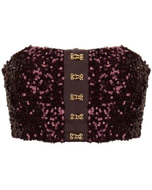 Elisabetta Franchi Sequin Sleeveless Top - Rood