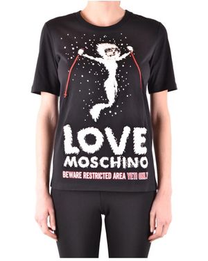 Love Moschino Zwarte Korte Mouwen Katoenen T-Shirt