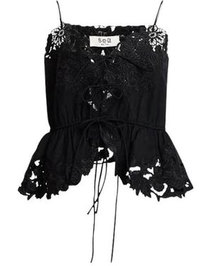 Sea Sleeveless Tops - Zwart