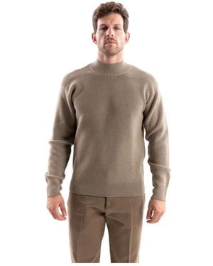 Paolo Pecora Truien & Vesten ,Wol Maglia Lupetto - Bruin