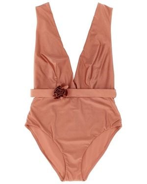 Zimmermann Lucky Plunge Flower One-Piece Badeanzug - Orange