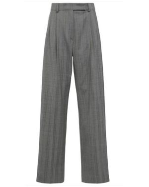 Sportmax Graue woll-pinstripe-hose