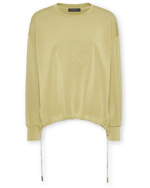 Elena Miro Scuba Sweatshirt Met Monogramlogo - Geel