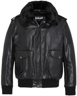 Schott Nyc Faux Fur & Shearling Jackets - Black