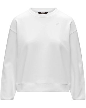 K-Way Hoodies & Sweatvesten ,Wit ,Katoen Loiza Crewneck Sweatshirt