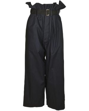 Plan C Wide Trousers - Black