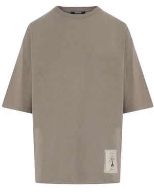 Jacquemus Tops ,Katoen Katoenen T-Shirt Met Logo - Grijs