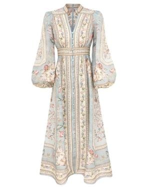 Zimmermann Roselight Plunge Midi Jurk - Naturel