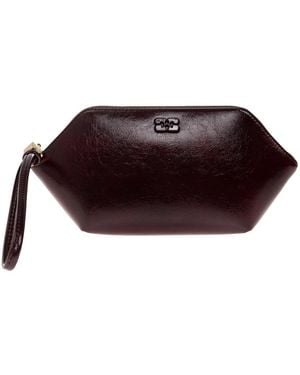 Ganni Kosmetiktasche Aus Kunstleder - Lila