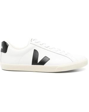 Veja Logo leder sneakers - Weiß