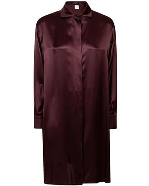 Eleventy Zijden Lang Shirt - Paars