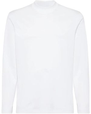 Brunello Cucinelli T-Shirt Aus Jersey Mit Kraterkragen - Weiß