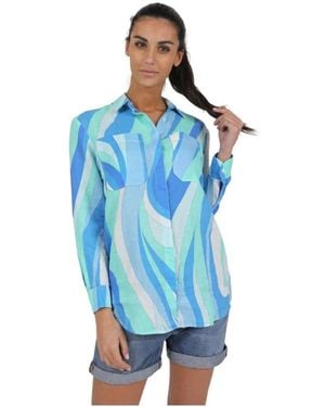 MC2 Saint Barth Overhemden ,Veelkleurig ,Camicia - Blauw