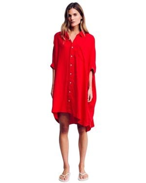Denimist Shirt Dresses - Red