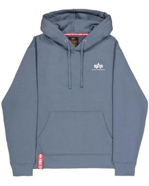 Alpha Industries Stijlvolle Small Logo Hoodie - Blauw