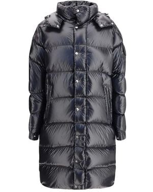 Moncler Lange Donsjas Met Afneembare Capuchon - Grijs