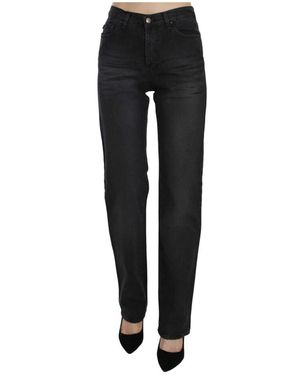 Just Cavalli Washed Hohe Blaiss Gehalte DENIM-Jeans - Schwarz