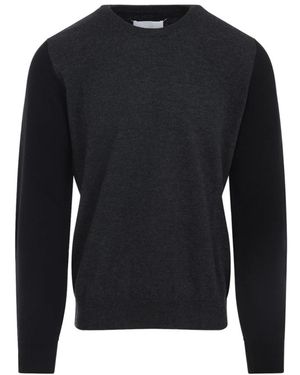 Maison Margiela Two-Tone Wool Crewneck - Zwart