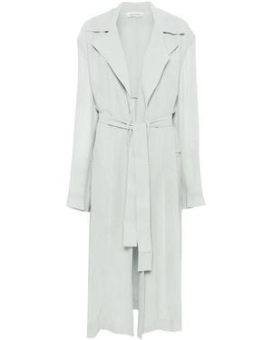 Alberta Ferretti Groene Mantel Met Riem En Revers - Grijs