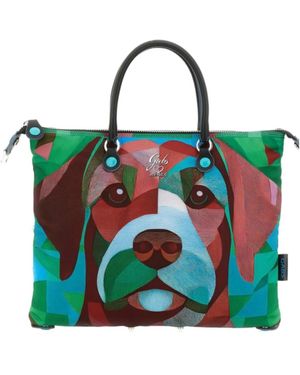 Gabs G3 Plus M Pet Borsa Zaino Trasformabile Shopper Tote Bauletto Pelle Bracco - Groen